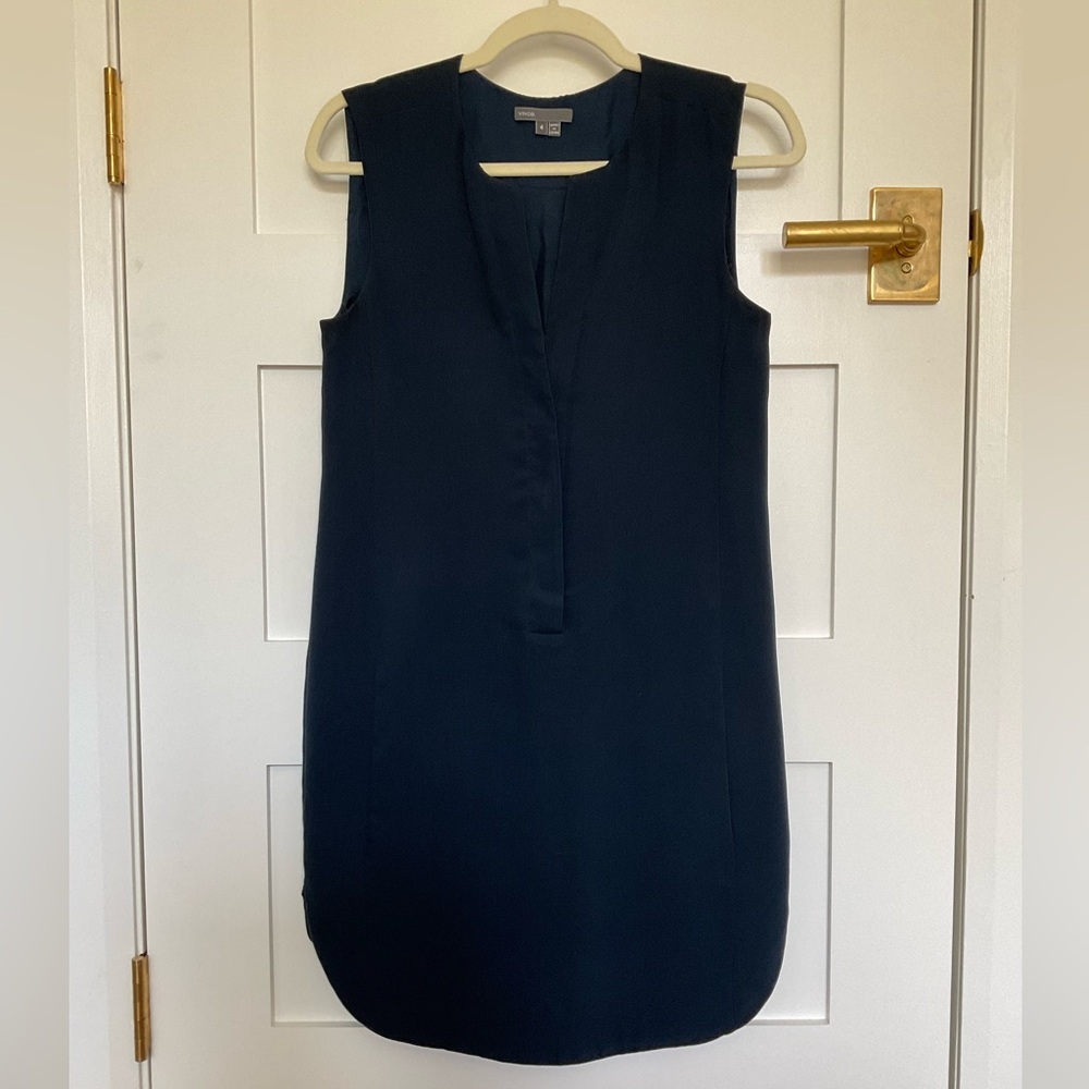 Vince Deep Navy Silk Dress
